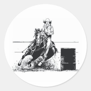 Sticker Rond TEE Rodeo Cowgirl