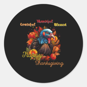 Sticker Rond Tee-shirt de design de dîner de fête de Thanksgivi
