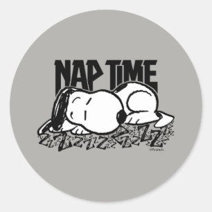 Sticker Rond Tee - shirt   Snoopy Nap Time