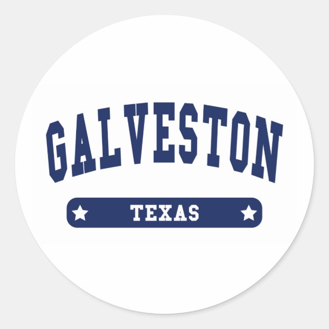 Sticker Rond tee - shirts du style de Galveston Texas College (Devant)