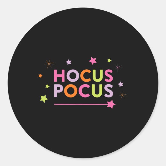 Sticker Rond Tee - shirts graphiques d'automne - Hocus Pocus ro (Devant)