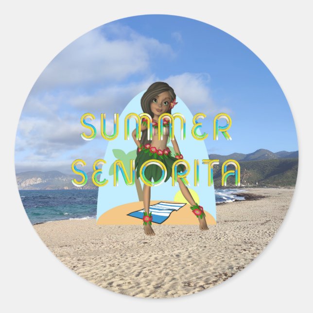 Sticker Rond TEE Summer Senorita (Devant)