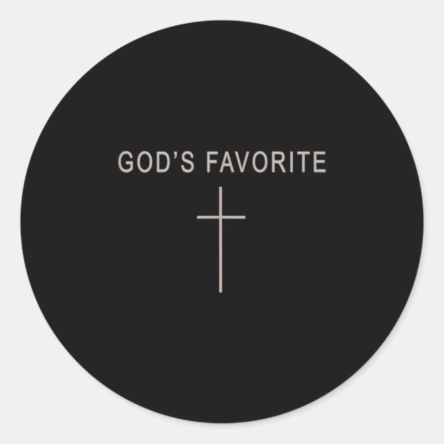 Sticker Rond Teen Girl God's Favorite Christian Minimalist Todd (Devant)