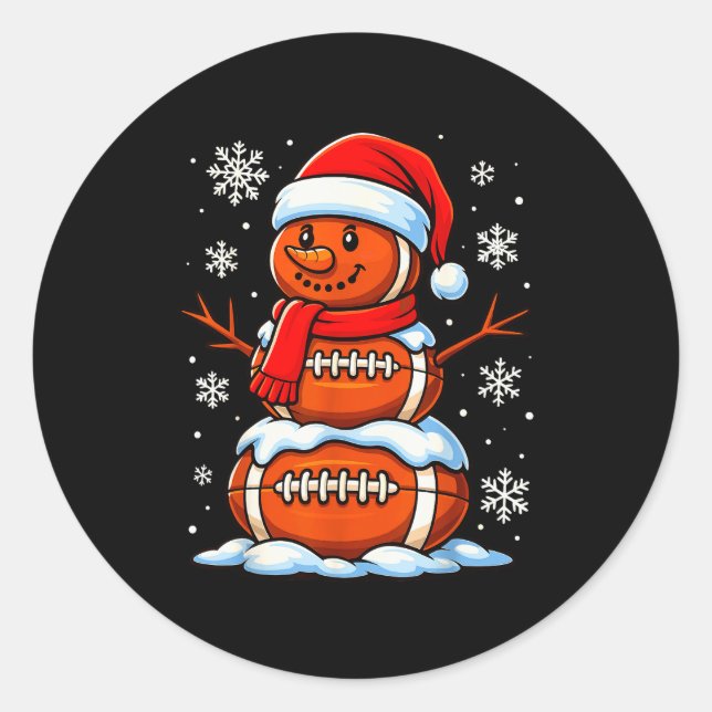 Sticker Rond Teenage Boys Christmas Pajamas, American Football  (Devant)
