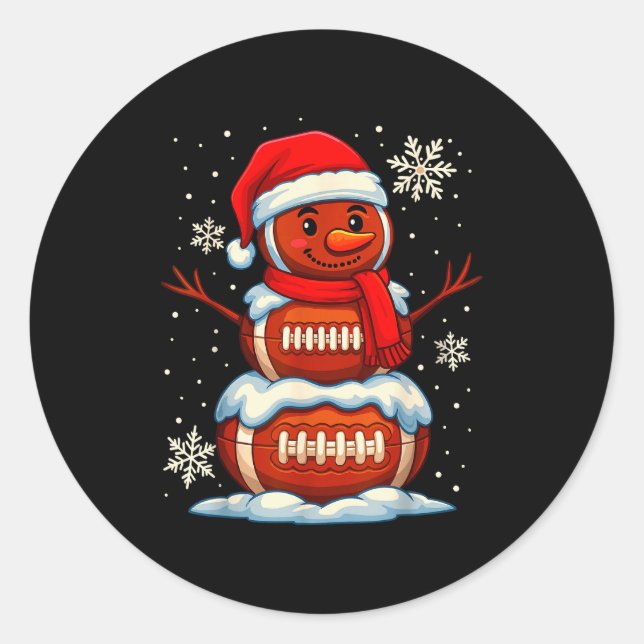 Sticker Rond Teenage Boys Christmas Pajamas, American Football  (Devant)