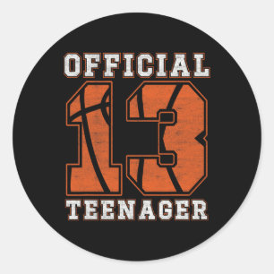 Sticker Rond Teenager officiel 13e anniversaire Boy Party Byske