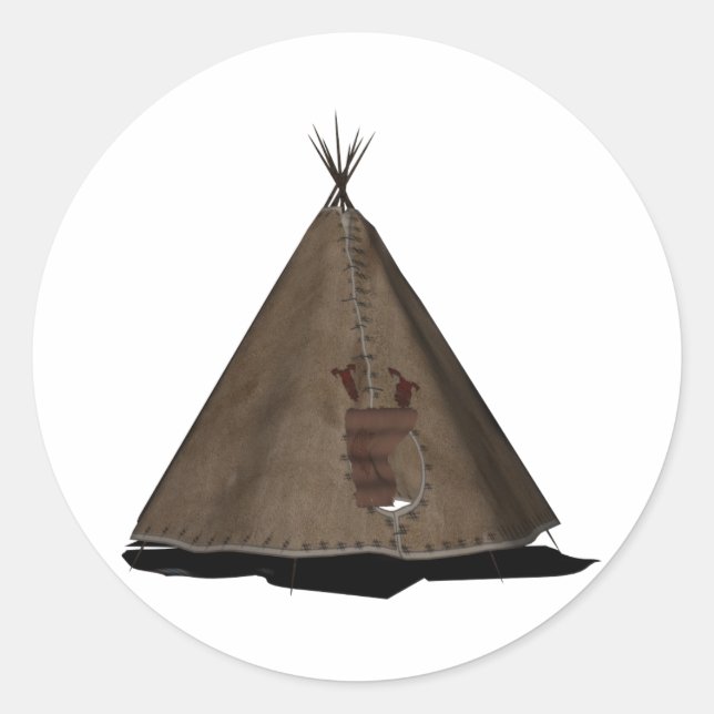 Sticker Rond teepee amérindienne (Devant)
