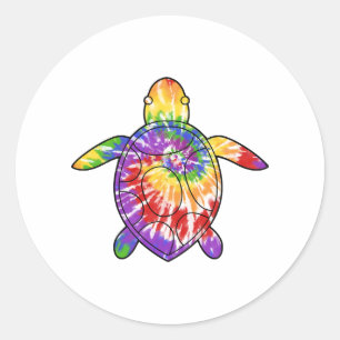 Sticker Rond Teinture à cravate de tortue de mer