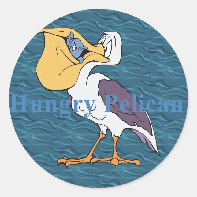 Sticker Rond TEL Pélican affamé (Devant)