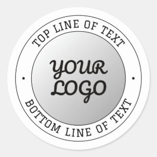 Sticker Rond Télécharger le logo et le texte personnalisé Gri