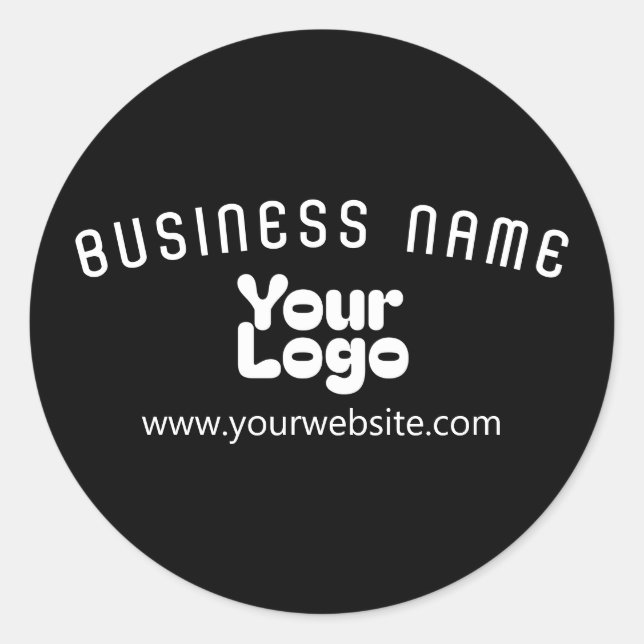 Sticker Rond Télécharger le logo Retro-Modern noir & blanc (mod (Devant)