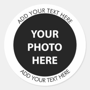 Sticker Rond Télécharger une photo et ajouter du texte - Person