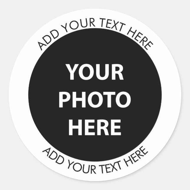 Sticker Rond Télécharger une photo et ajouter du texte - Person (Devant)