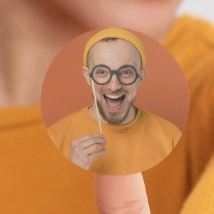 Sticker Rond Télécharger votre photo drôle de selfie