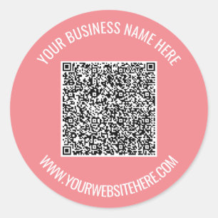 Sticker Rond Téléchargez votre exemple de code QR avec texte et