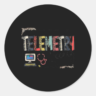 Sticker Rond Télémétrie de lettrage léopard Équipe de télémétri