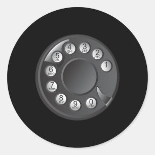 Sticker Rond Téléphone Rotary Halloween Téléphone