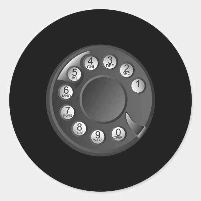 Sticker Rond Téléphone Rotary Halloween Téléphone (Devant)