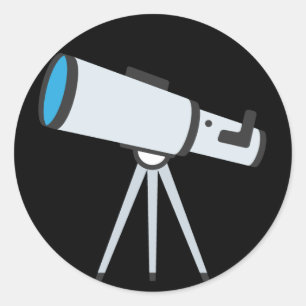 Sticker Rond Télescope Emoji
