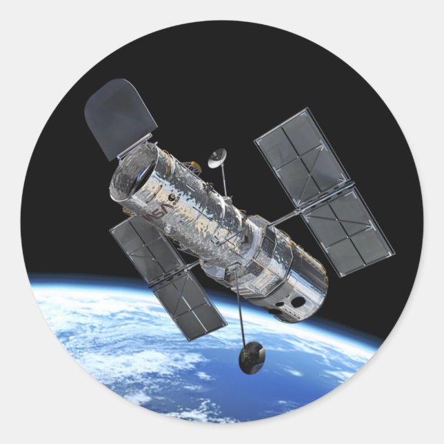 Sticker Rond Télescope spatial Hubble en orbite terrestre Photo (Devant)