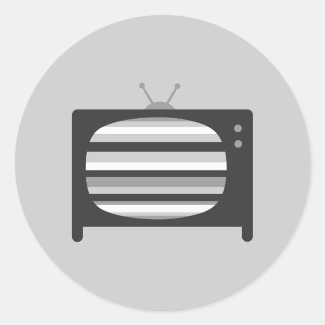 Sticker Rond Télévision rétro (Devant)