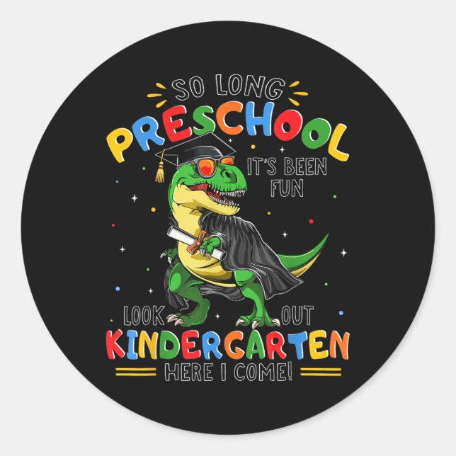 Sticker Rond Tellement Longue De Graduation Préscolaire Cl De 2 (Devant)