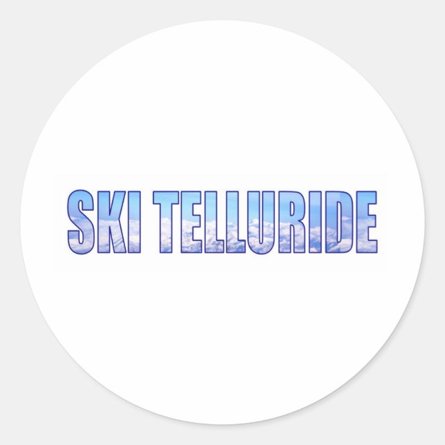 Sticker Rond Teluride de ski (Devant)