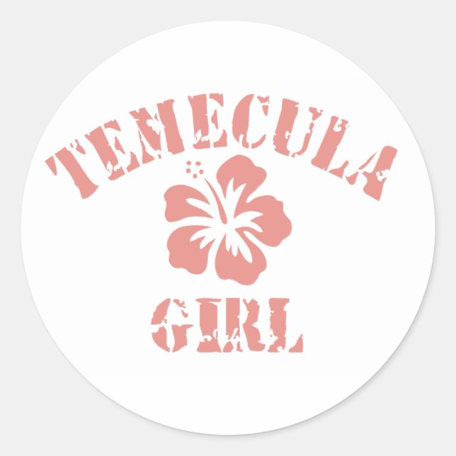 Sticker Rond Temecula Rose Girl (Devant)