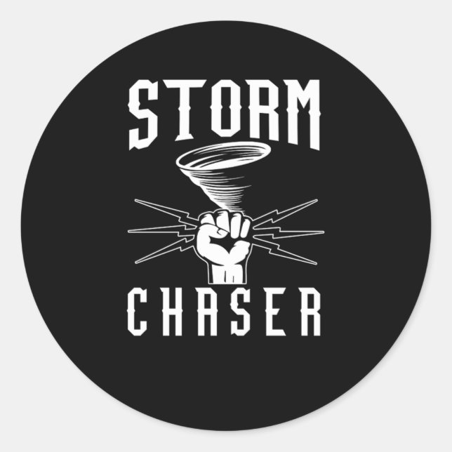 Sticker Rond Tempête Chaser ouragan Tornade Chasing Vent Cadeau (Devant)