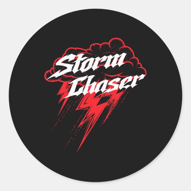 Sticker Rond Tempête Chaser Thunderstorm Météorologue Météorolo (Devant)