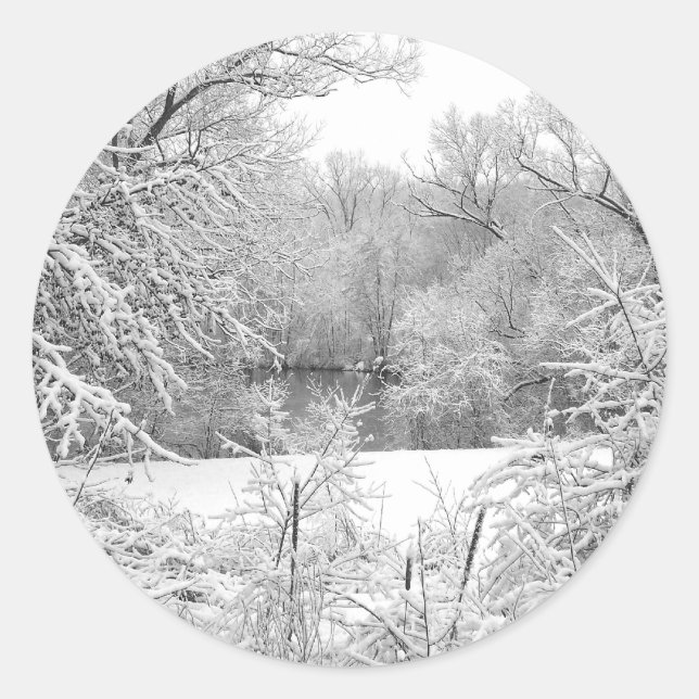 Sticker Rond Tempête de neige (Devant)