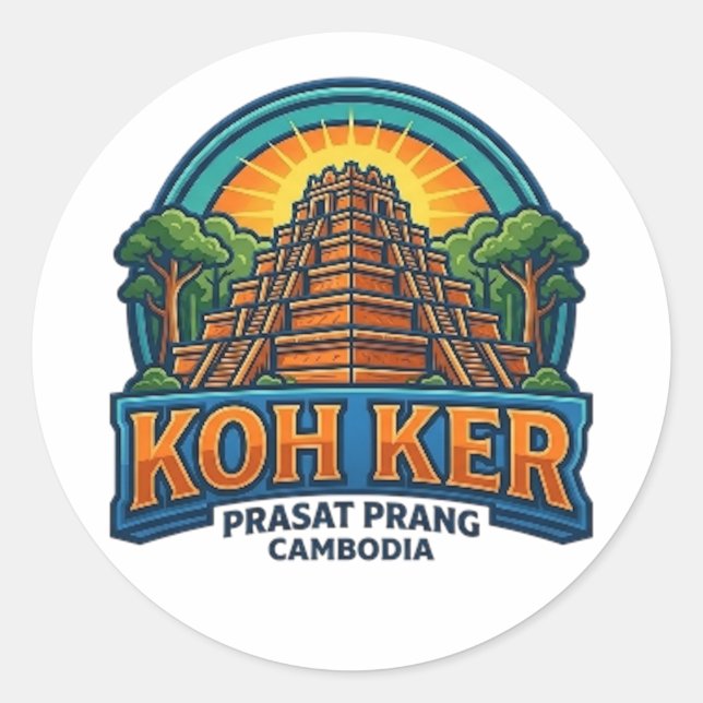 STICKER ROND TEMPLE DE KOH KER (Devant)