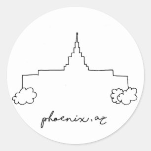 Sticker Rond temple de phoenix arizona croquis simple moderne