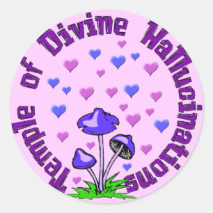 Sticker Rond Temple divin d'hallucination