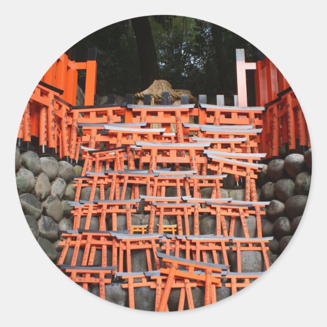 Sticker Rond Temple Pierre Far East (Devant)