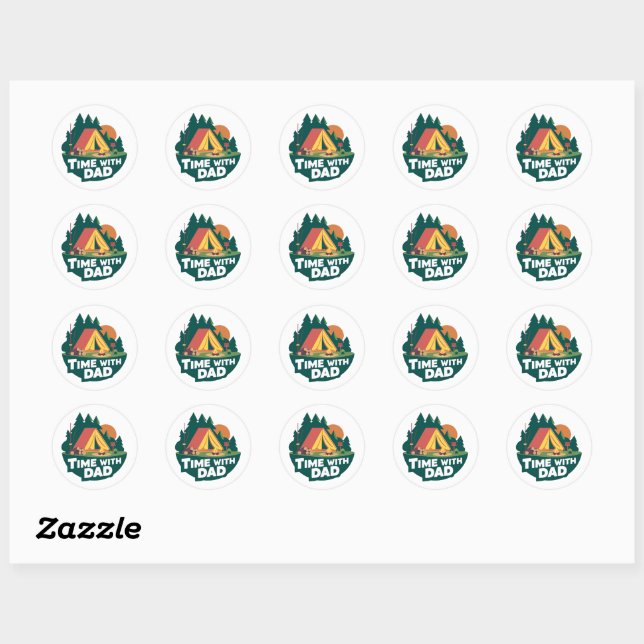 Sticker Rond Temps avec papa - Fête des pères (Feuille)
