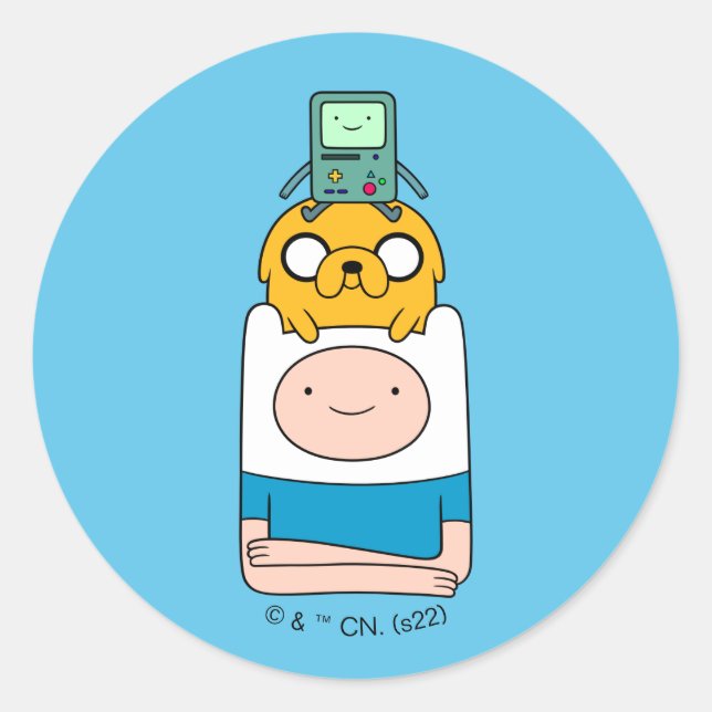 Sticker Rond Temps d'aventure | BMO, Jake & Finn (Devant)