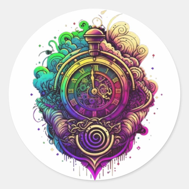 Sticker Rond Temps de déplacement (Devant)