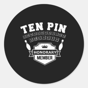 Sticker Rond Ten Pin Conservation Society Drôle Homme B