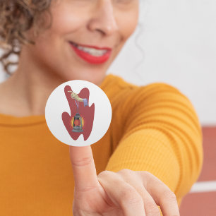 Sticker Rond Tenant Une Lanterne