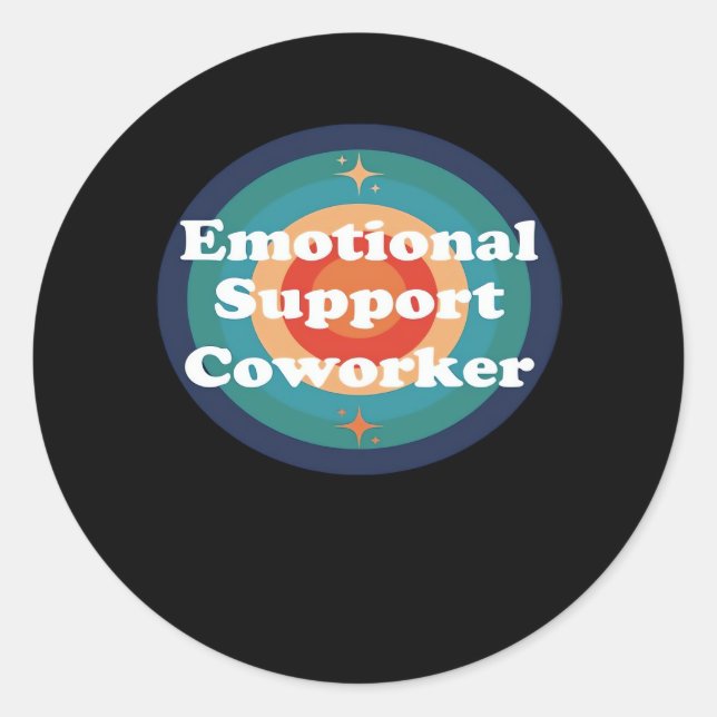 Sticker Rond Tendance de collaborateur d'aide émotionnelle (Devant)