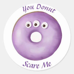 Sticker Rond Tendance Halloween Éffrayant pourpre Monster Eyes 