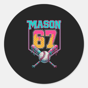 Sticker Rond Tendance Mason 67 Mem Crème Glacée Drip Vente Anni