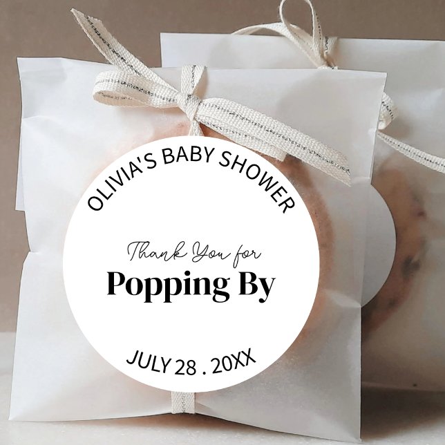 Sticker Rond Tendance Merci d'être passé Bébé Shower Mariée (Créateur téléchargé)