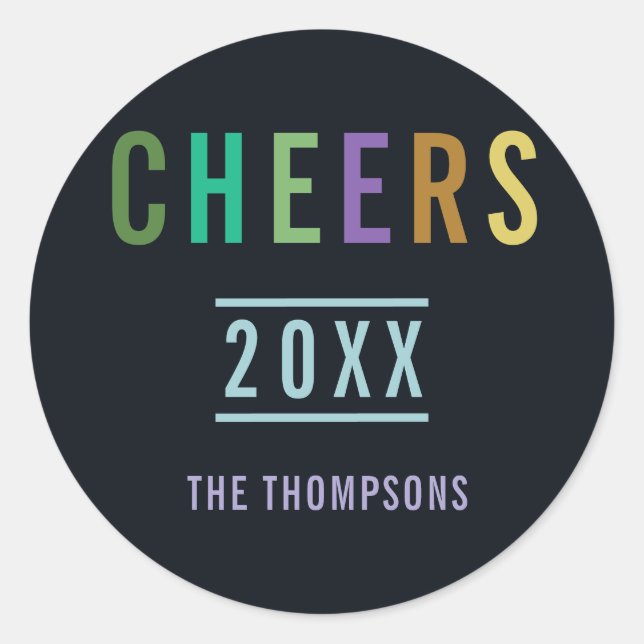 Sticker Rond Tendances de couleurs 2018 pour les Fêtes (Devant)