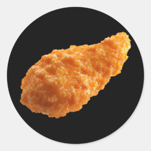 Sticker Rond Tendre de poulet croustillant Funny Nourriture Amo