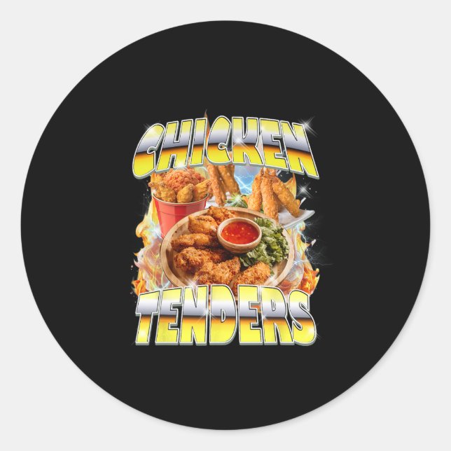 Sticker Rond Tendres de poulet de Thanksgiving Bootleg Rap Rock (Devant)