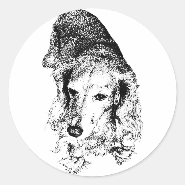 Sticker Rond Tenez bon – Dachshund (Devant)