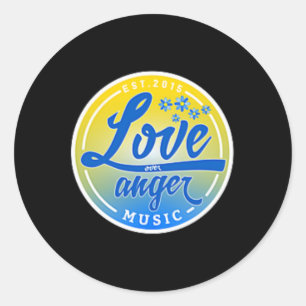 Sticker Rond Tenez-vous avec l'Ukraine Amour sur la musique de