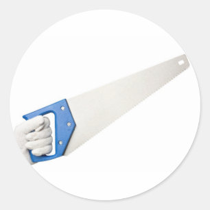Sticker Rond Tenir une scie